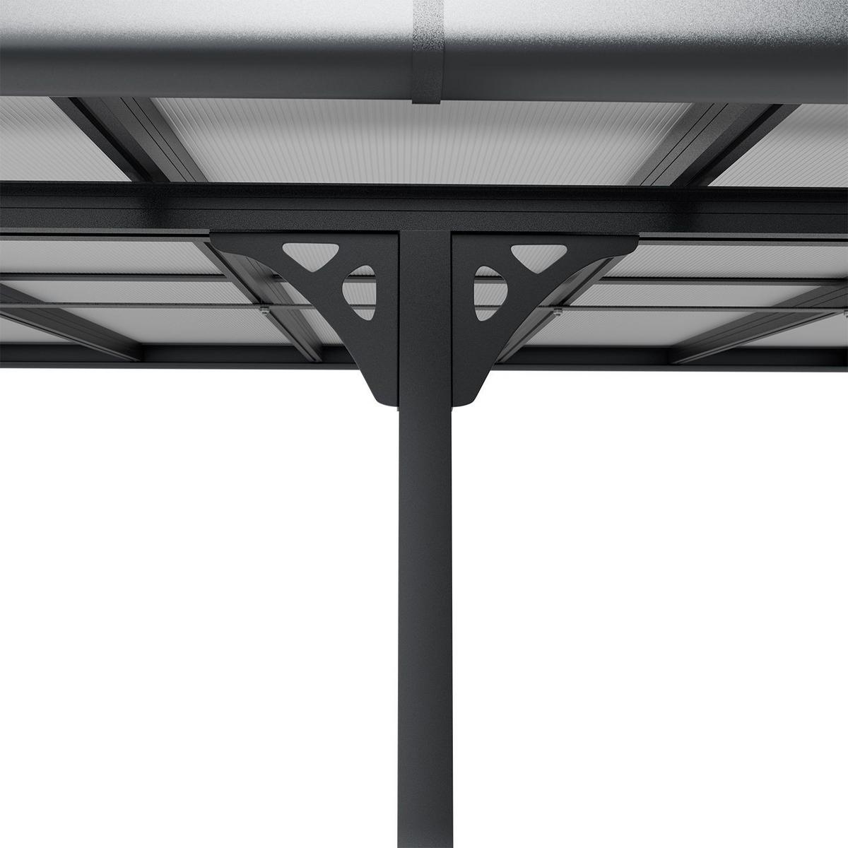 TERRASSENDACH Borneo Aluminium 4x3m dunkelgrau - Dunkelgrau, Metall (435/300/300cm) - Juskys