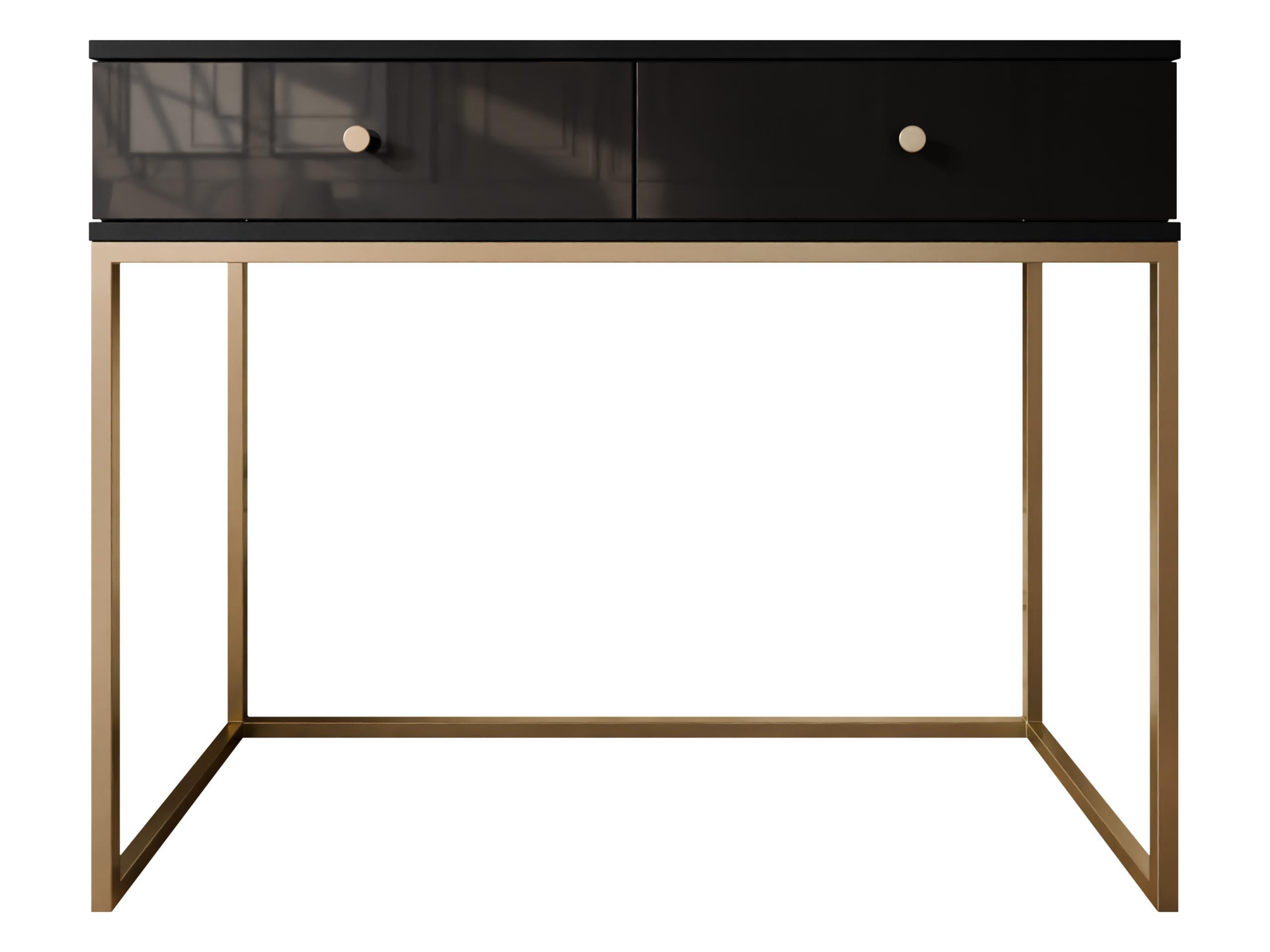 KONSOLENTISCH Esipix - Goldfarben/Schwarz, Holzwerkstoff/Metall (40/100/80cm) - MIRJAN24
