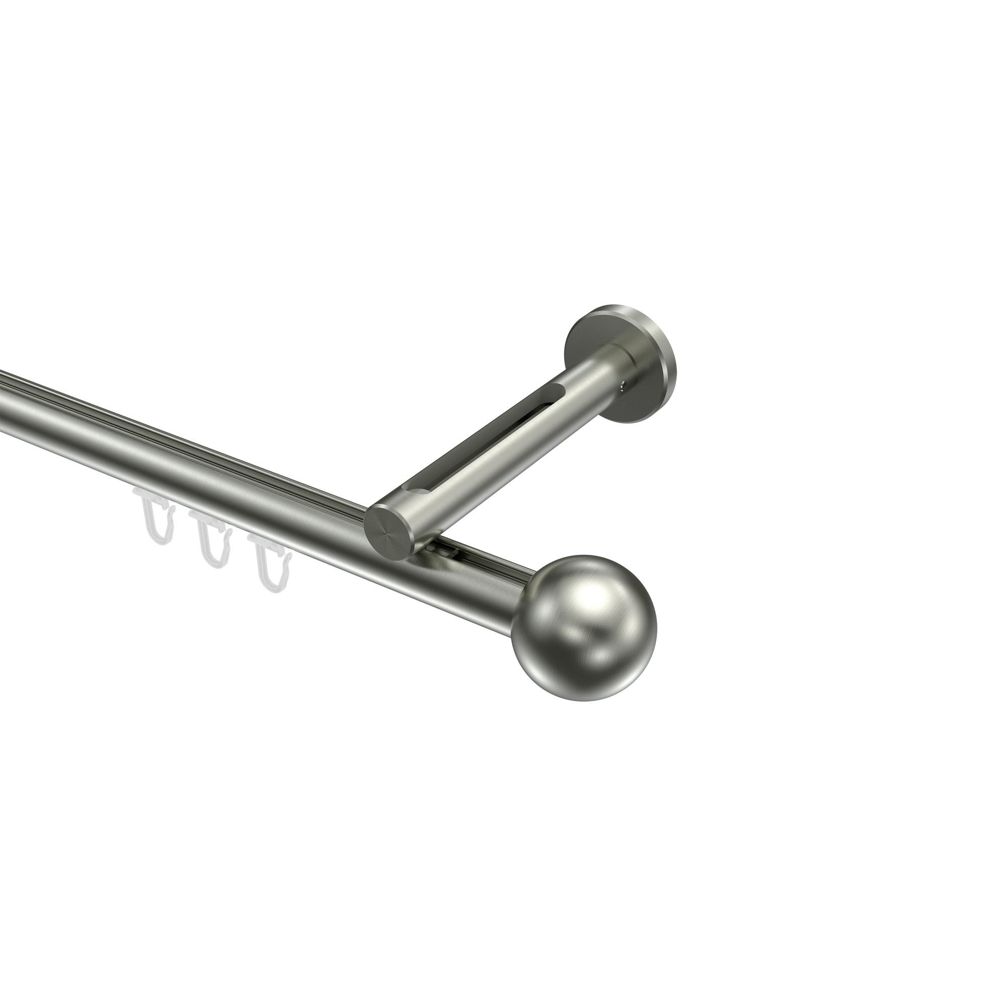 GARDINENSTANGE INNENLAUF Siteno Luino 160 cm, 1-läufig, 20 mm Ø Edelstahl-Optik - Edelstahlfarben, Metall (160cm) - INTERDECO