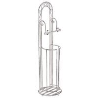 TOILETTENPAPIERSTÄNDER Metall Antik Optikweiß Temuco - Weiß, Metall (20/75/20cm) - Beliani