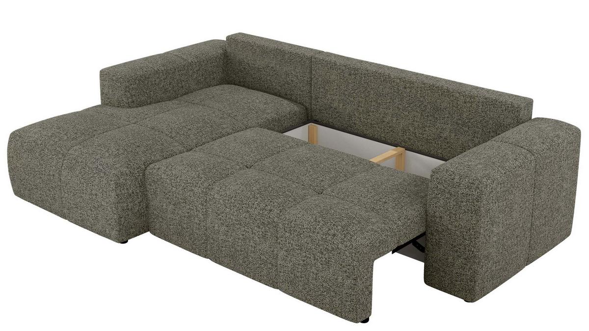 ECKSOFA MONIVA Grau Strukture - Links - Schwarz/Grau, Textil (164/266cm) - MKS