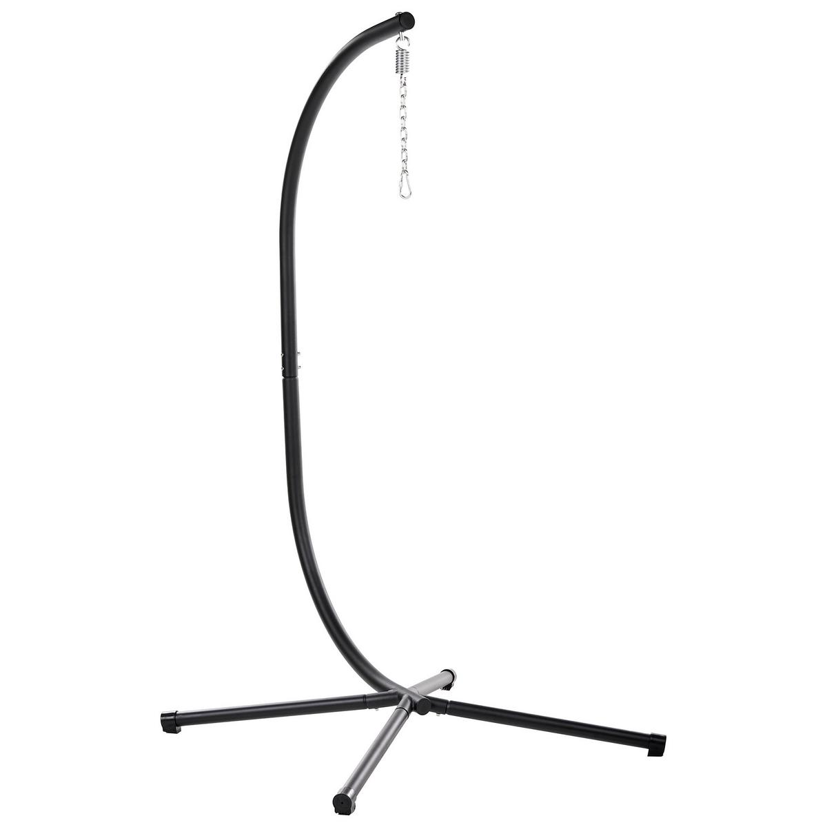HÄNGESESSEL mit Gestell Metall Grau Godrano - Dunkelgrau/Schwarz, Textil (102/195/104cm) - Beliani