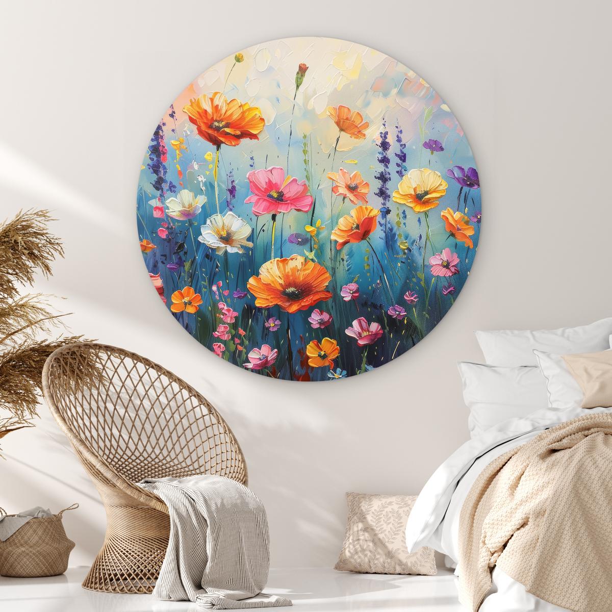 WANDBILD Blumen - Natur - Aquarell - Kunst Deko Groß 150x150 cm - Multicolor, Kunststoff (150/150cm) - MuchoWow