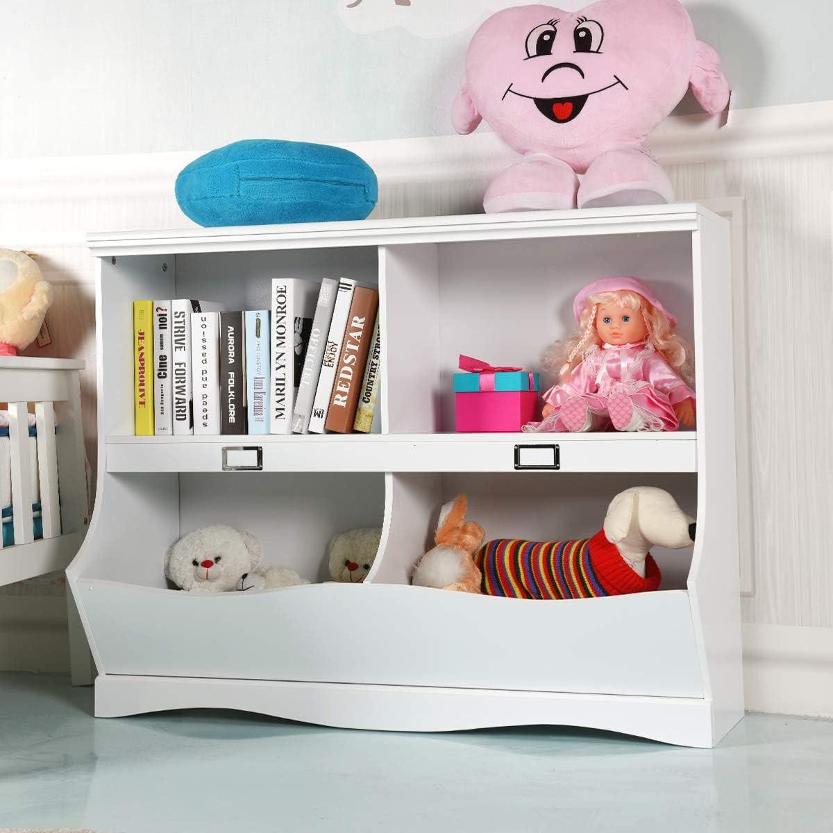 KINDERREGAL Weiß - Weiß, Holz (105/84/40cm) - COSTWAY