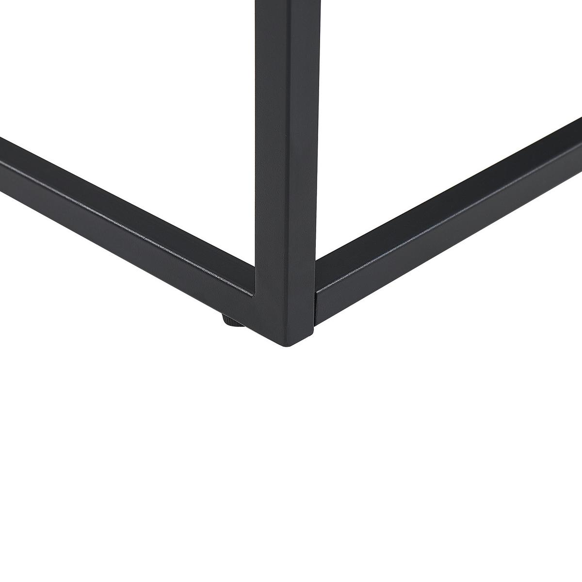COUCHTISCH Marmor Optik schwarz rechteckig 60/100 cm Delano - Schwarz, Holzwerkstoff (60/100/45cm) - Beliani