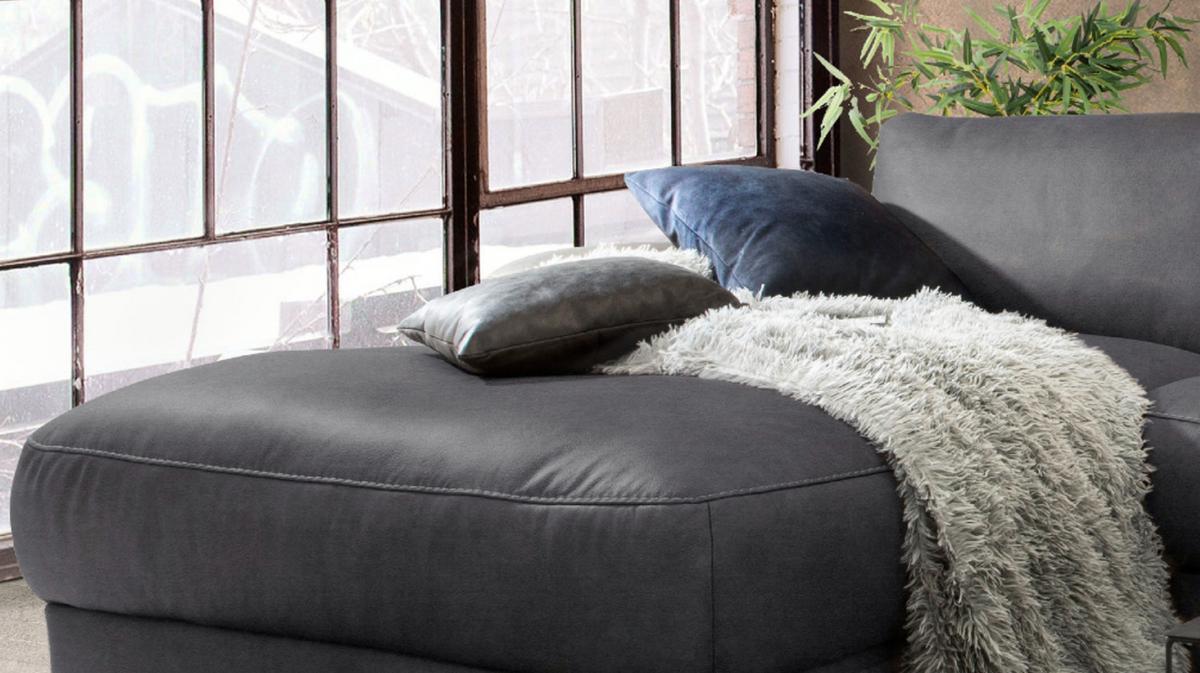 ECKSOFA MOTORISCHER RELAXFUNKTION LOLA Schwarz Webstoff Relaxfunktion - Schwarz, Textil (233/178cm) - KAWOLA