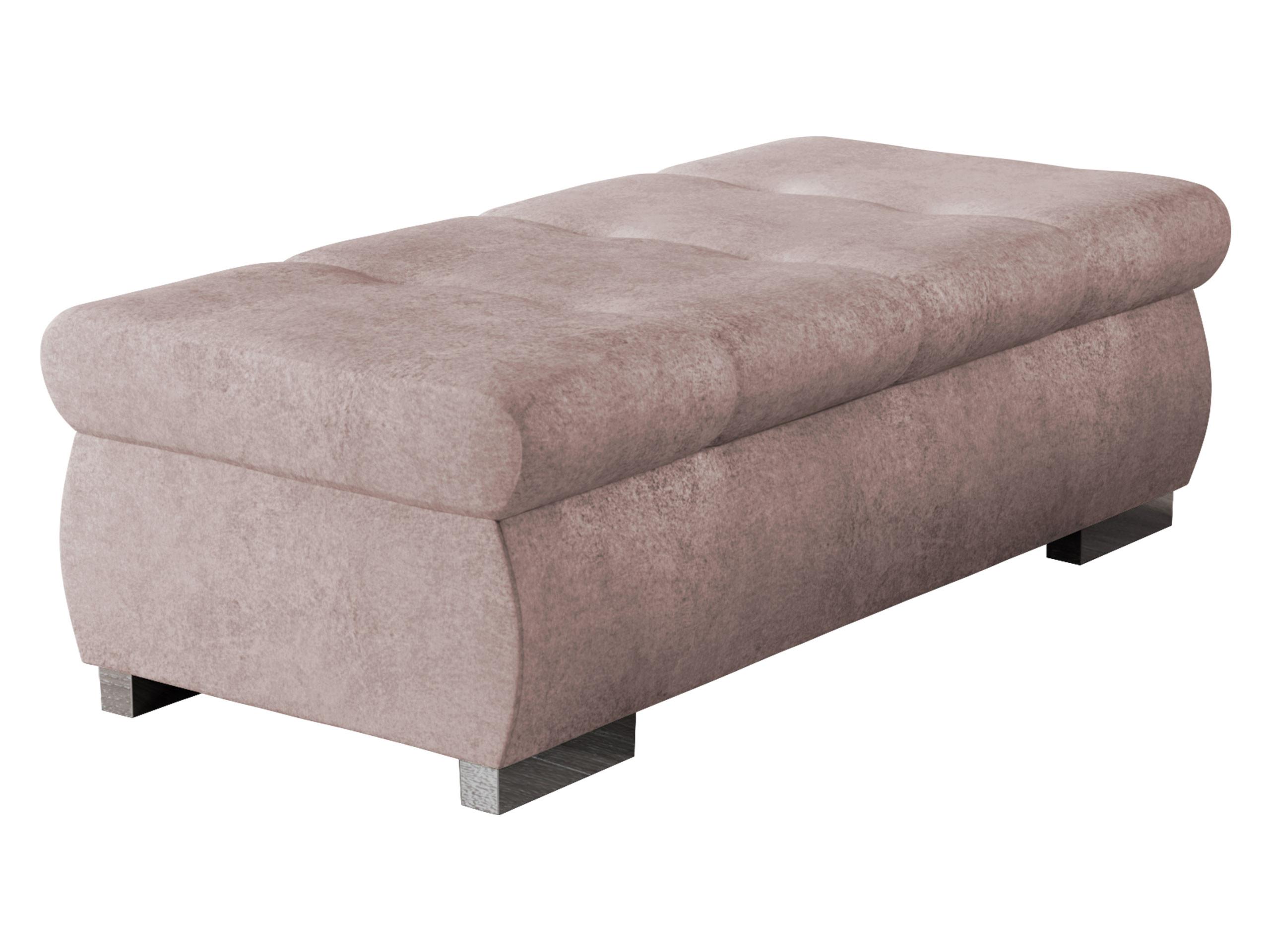 POLSTERHOCKER Orkan Groß - Hellrosa/Silberfarben, Holz/Textil (120/39/60cm) - MIRJAN24