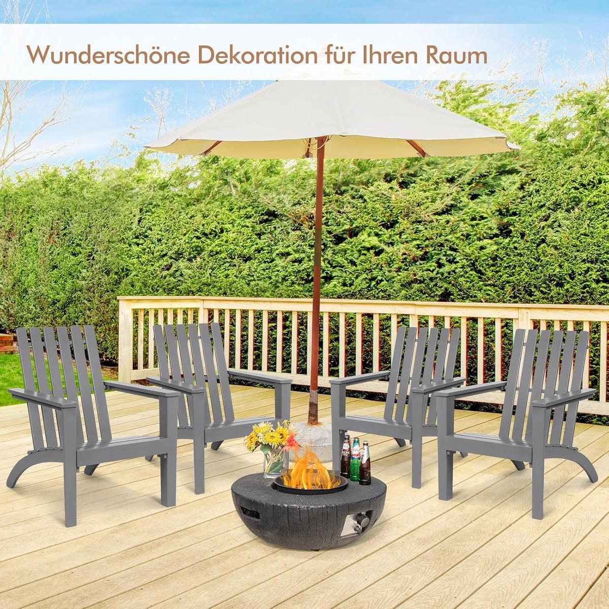 STUHL Grau - Grau, Holz (73/86/67.5cm) - COSTWAY