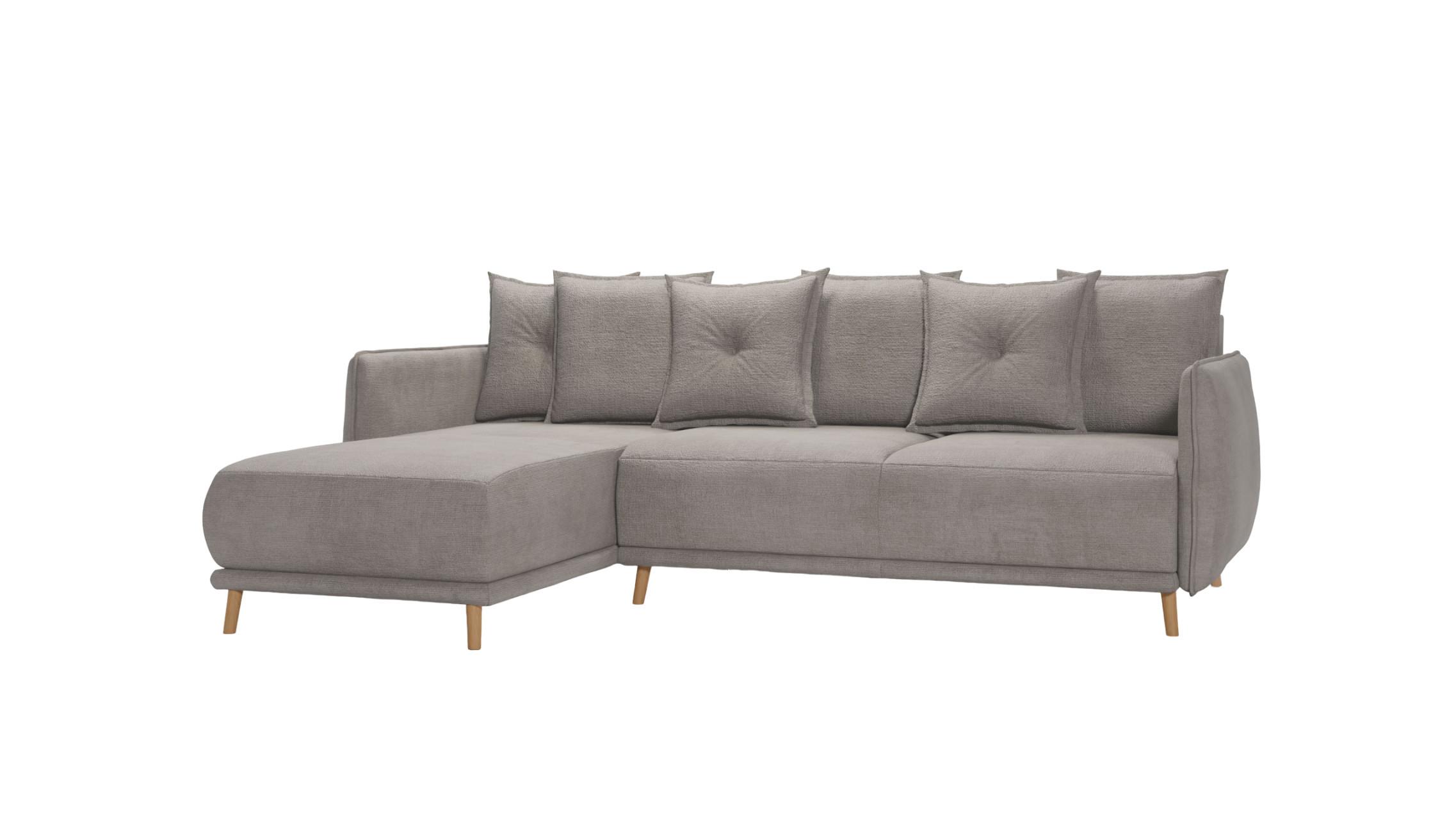ECKSOFA Chroma Dunkelbeige Luxusmicrofaser - Beige/Braun, Holz/Textil (238/170cm) - S-Style