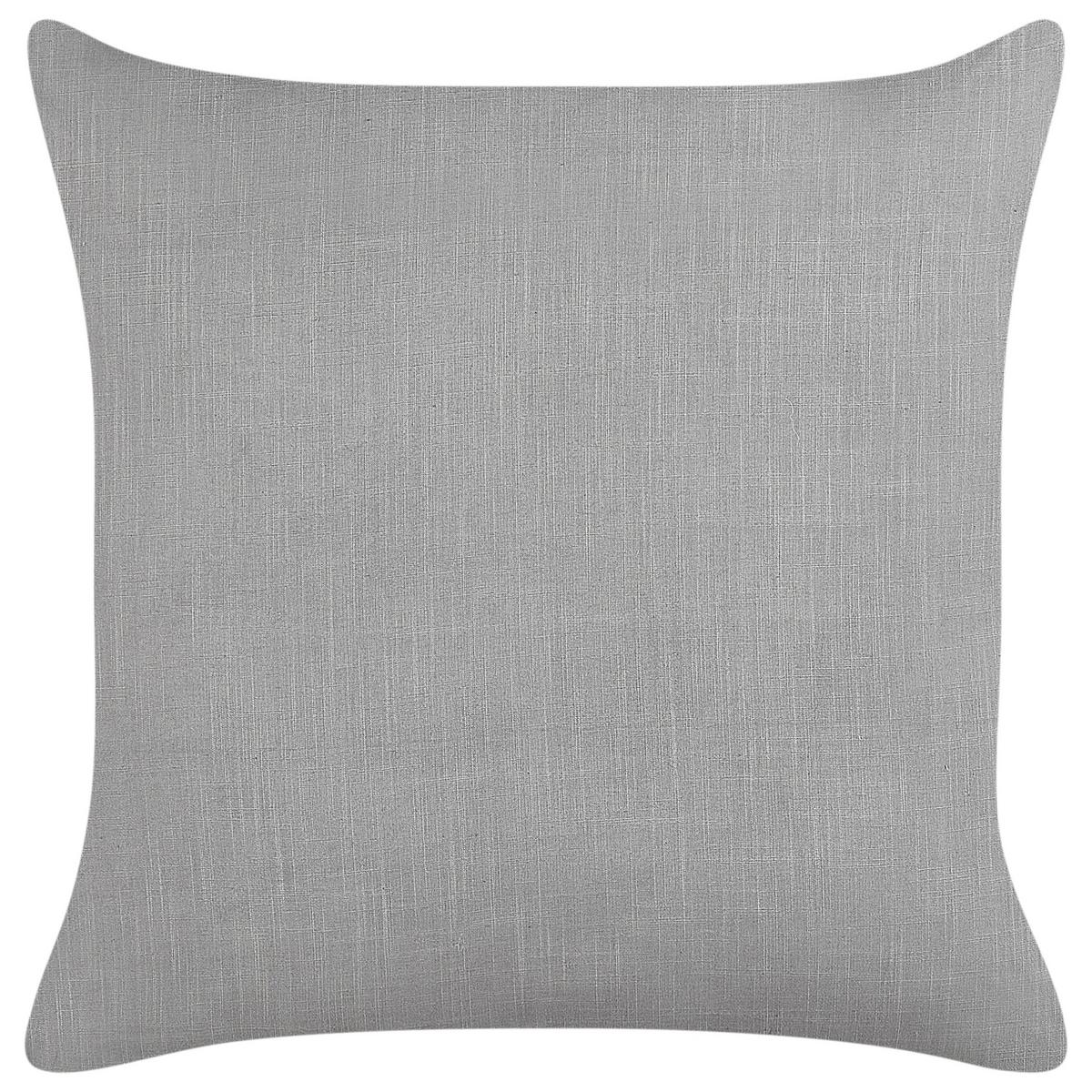 DEKOKISSEN 2er-Set Grau 50/50 cm Milas - Weiß/Grau, Textil (50/50cm) - Beliani