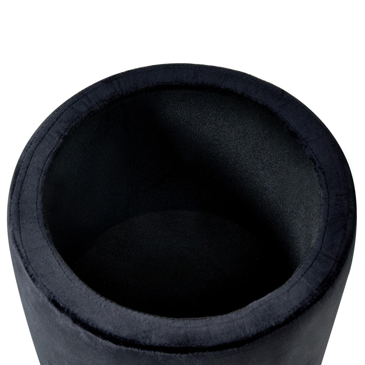 POUF mit Stauraum Samtstoff Schwarz Wenona - Schwarz, Textil (37/40/37cm) - Beliani