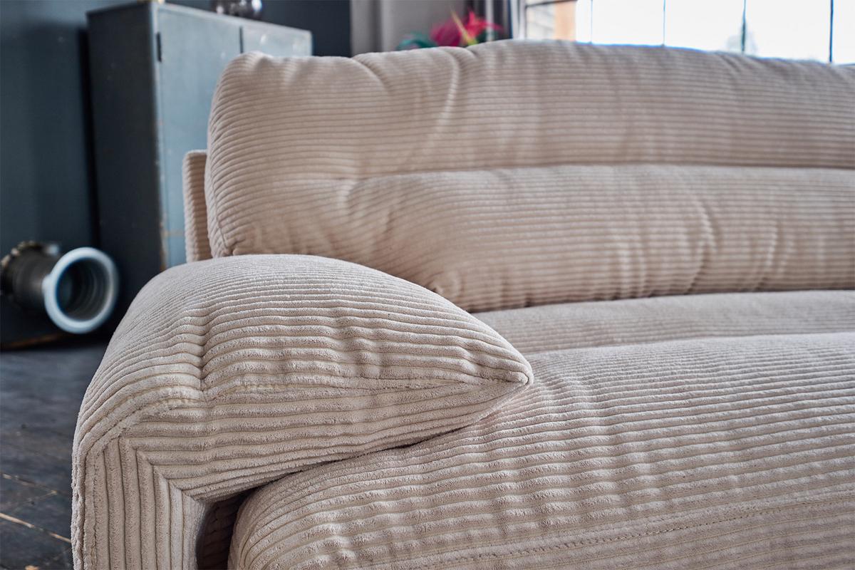 SOFA CINE Braun Cord - Schwarz/Braun, Kunststoff/Textil (284/84/106cm) - KAWOLA