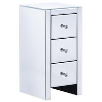 NACHTTISCH Spiegeleffekt 3 Schubladen Lorris - Silberfarben, Glas (45/60/35cm) - Beliani
