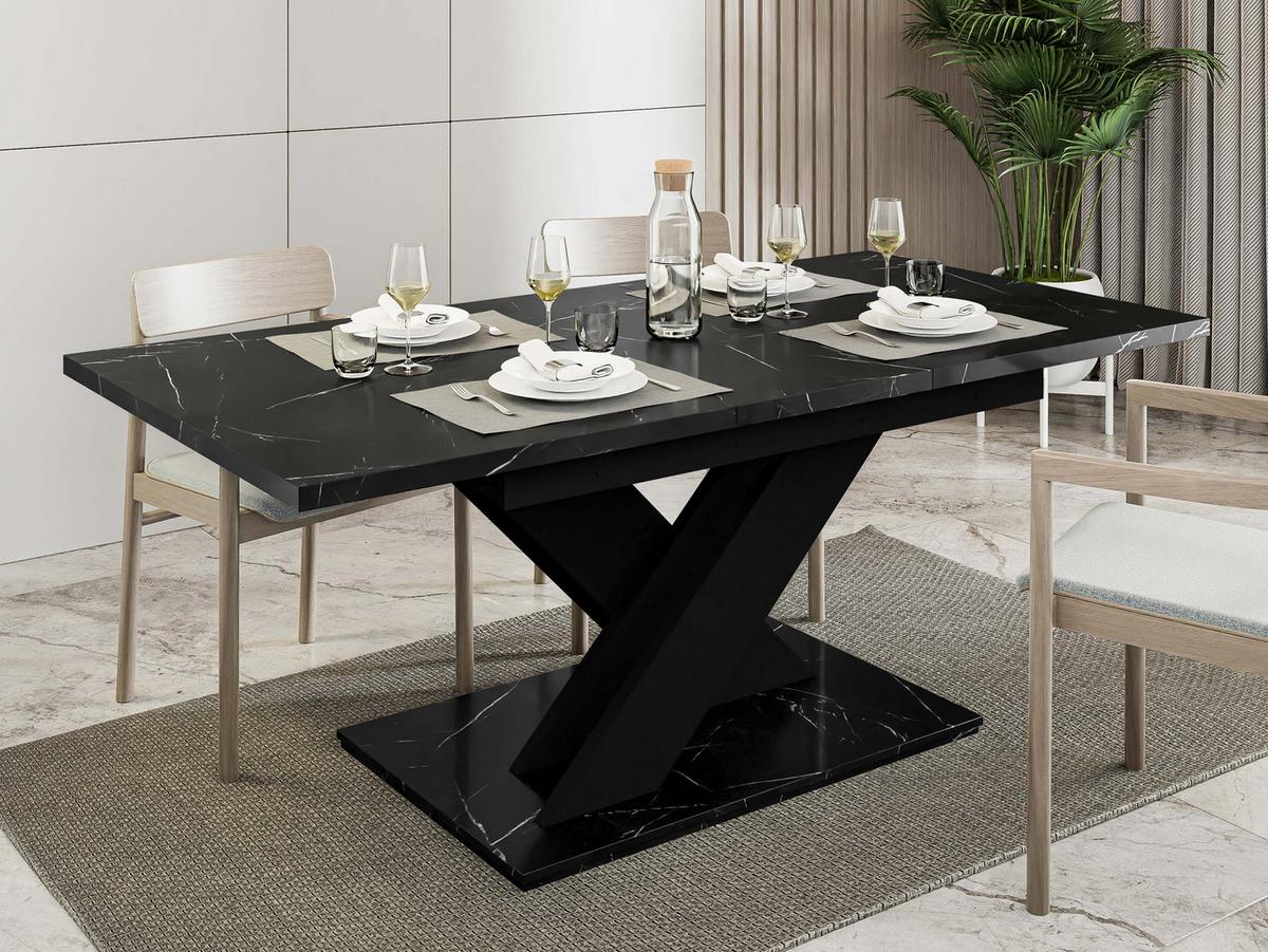 ESSTISCH Bronx - Schwarz, Holzwerkstoff (80/140/76cm) - MIRJAN24