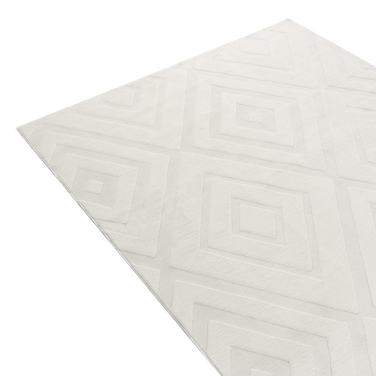 TEPPICH Cremeweiß 160/230 cm Borah - Creme/Weiß, Textil (160/230cm) - Beliani