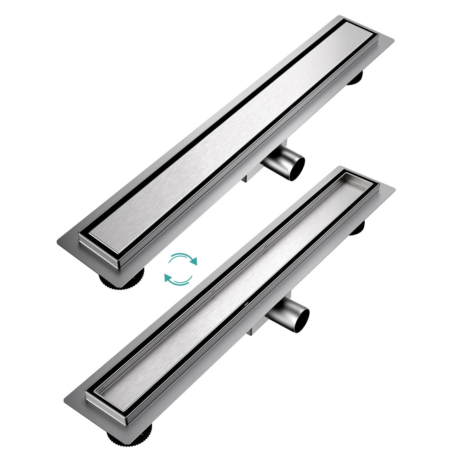 DUSCHRINNE Edelstahl Dusche & Bad 60/11 cm - Chromfarben, Metall (11/9/60cm) - EMKE