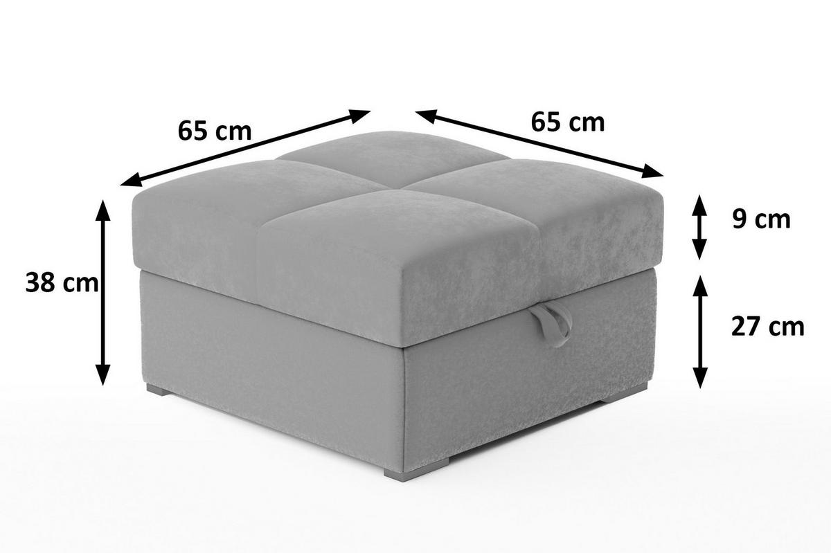 POUF MIZA Beige 65x65 cm - Beige, Textil (65/38/65cm) - MASSENO