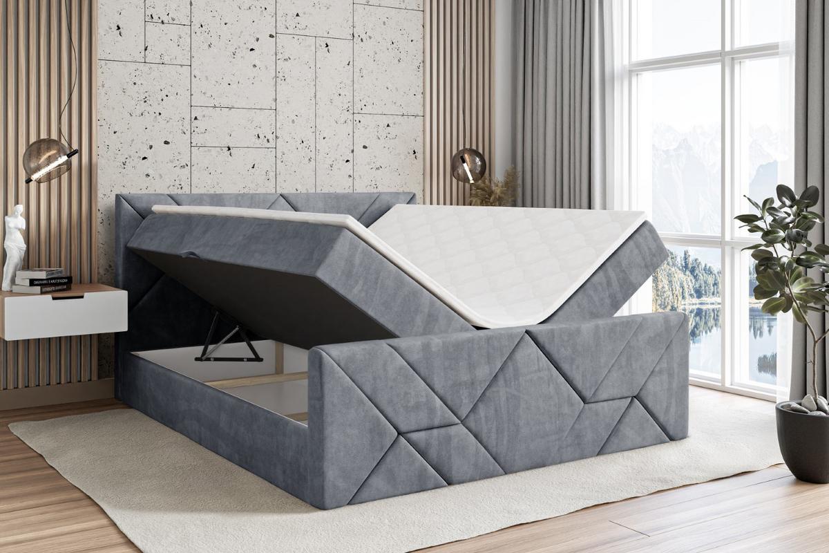 BOXBETT BARWA-Z - 140x200 cm - H4 - Grau - Grau, Holzwerkstoff (140/200cm) - ALTDECOR