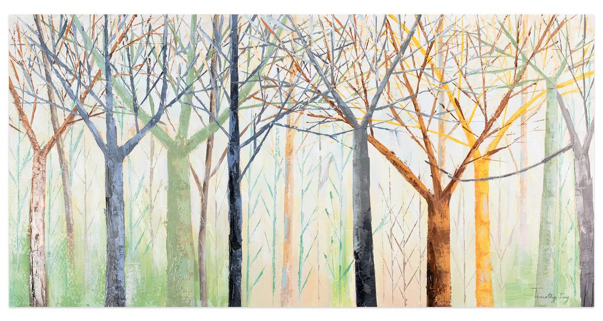 ÖLGEMÄLDE 140/70 cm - Multicolor/Grün, Holz/Textil (140/70cm) - KUNSTLOFT