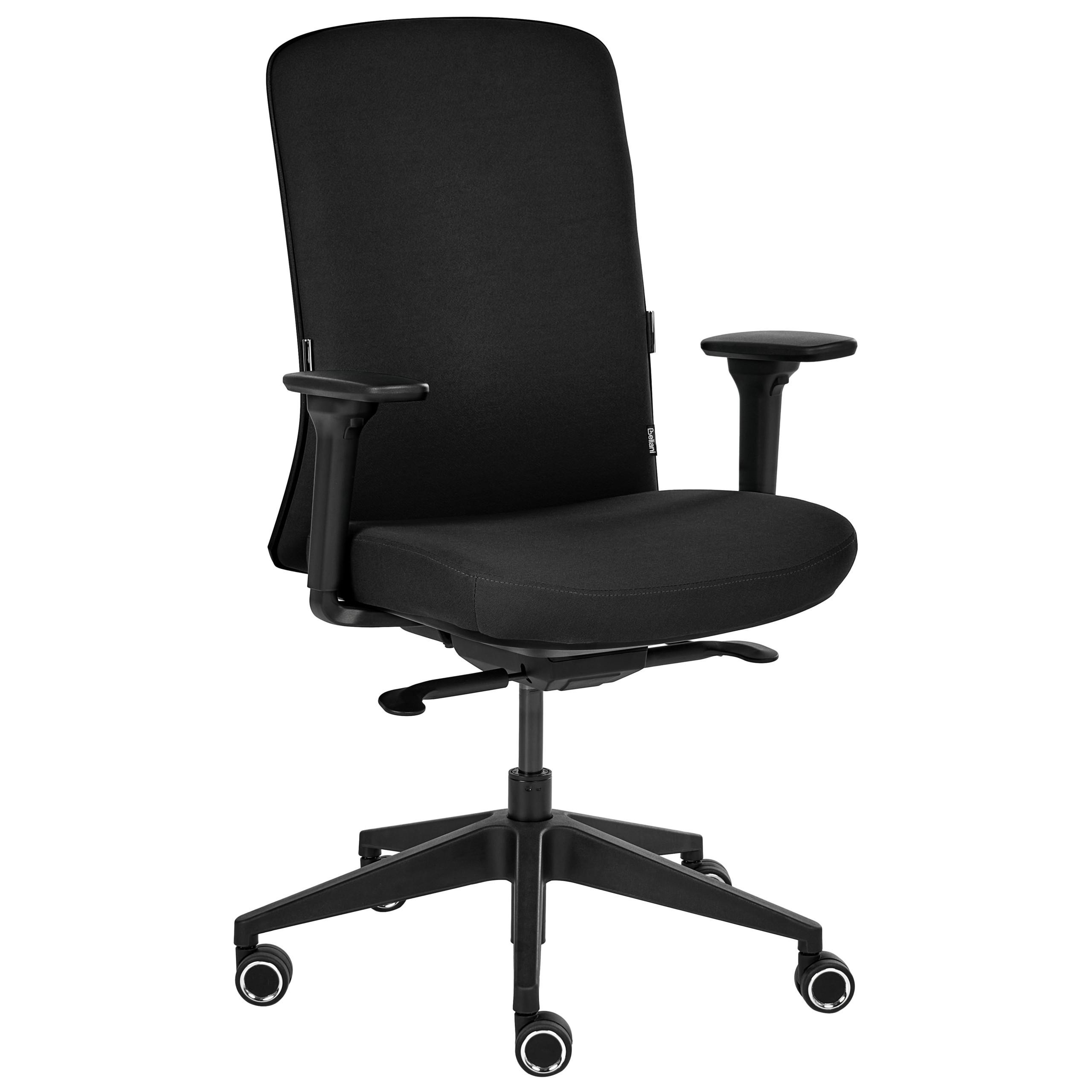 BÜROSTUHL Stoff Schwarz Kamilon - Schwarz, Textil (60/98/65cm) - Beliani