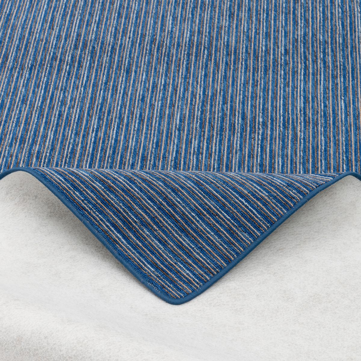 STREIFENBERBER TEPPICH MARTA - Blau, Textil (80/160cm) - Snapstyle