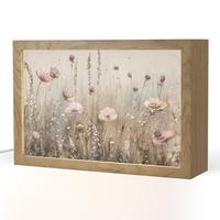 TISCHLEUCHTE Blumen - Rosa - Modern - Beige 30x20 cm - Akaziefarben, Holzwerkstoff (8/30/20cm) - OnlyWow