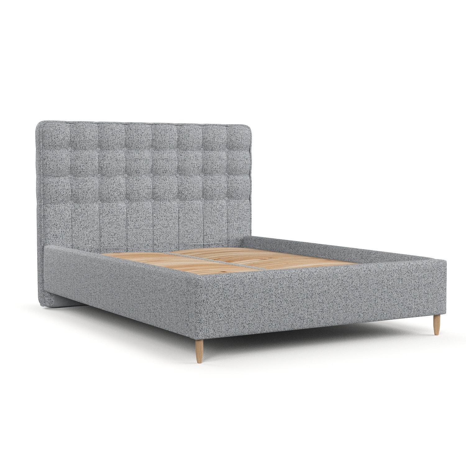 POLSTERBETT Paloma 120/200 cm Grau im Riva Stoff - Naturfarben/Grau, Holz/Holzwerkstoff (120/200cm) - AltaBeds