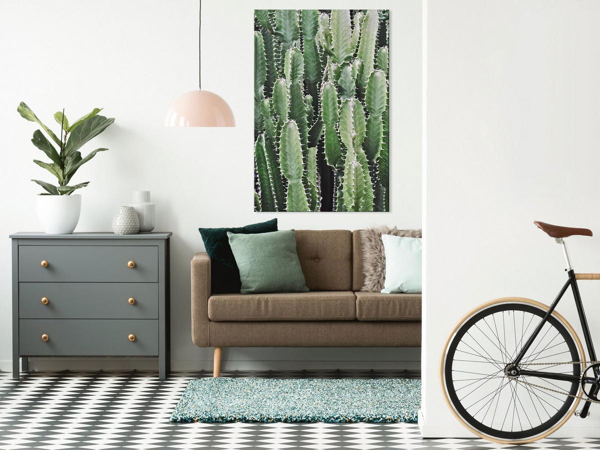 KUNSTDRUCK Grün 40/60 cm - Schwarz/Grün, Textil (40/60cm) - KUNSTLOFT