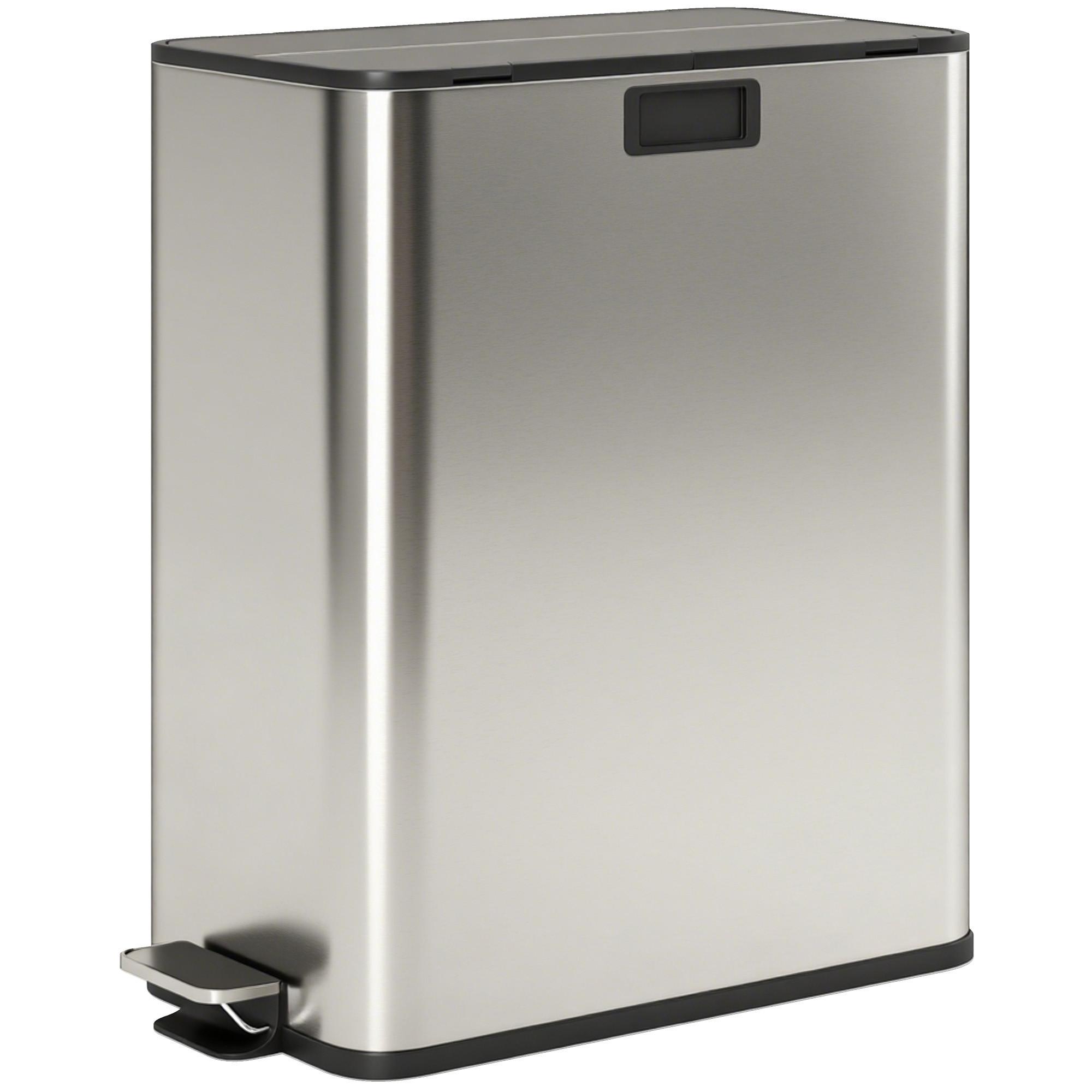 KÜCHENMÜLLEIMER Edelstahl Silber - Silberfarben, Metall (30/67/53.4cm) - HOMCOM