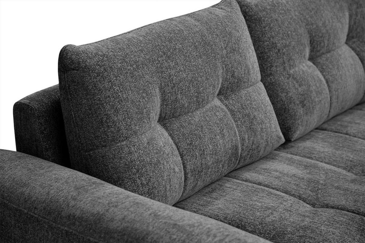 SOFA SALVINI 3-Sitzer, graphitfarben - Graphitfarben/Schwarz, Holzwerkstoff/Textil (176/88/99cm) - Wozimo