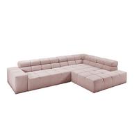 ECKSOFA MIT MOTORISCHEM SITZVORZUG NEVADA Pink Cord Relaxfunktion - Schwarz/Rosa, Kunststoff/Textil (319/215cm) - KAWOLA