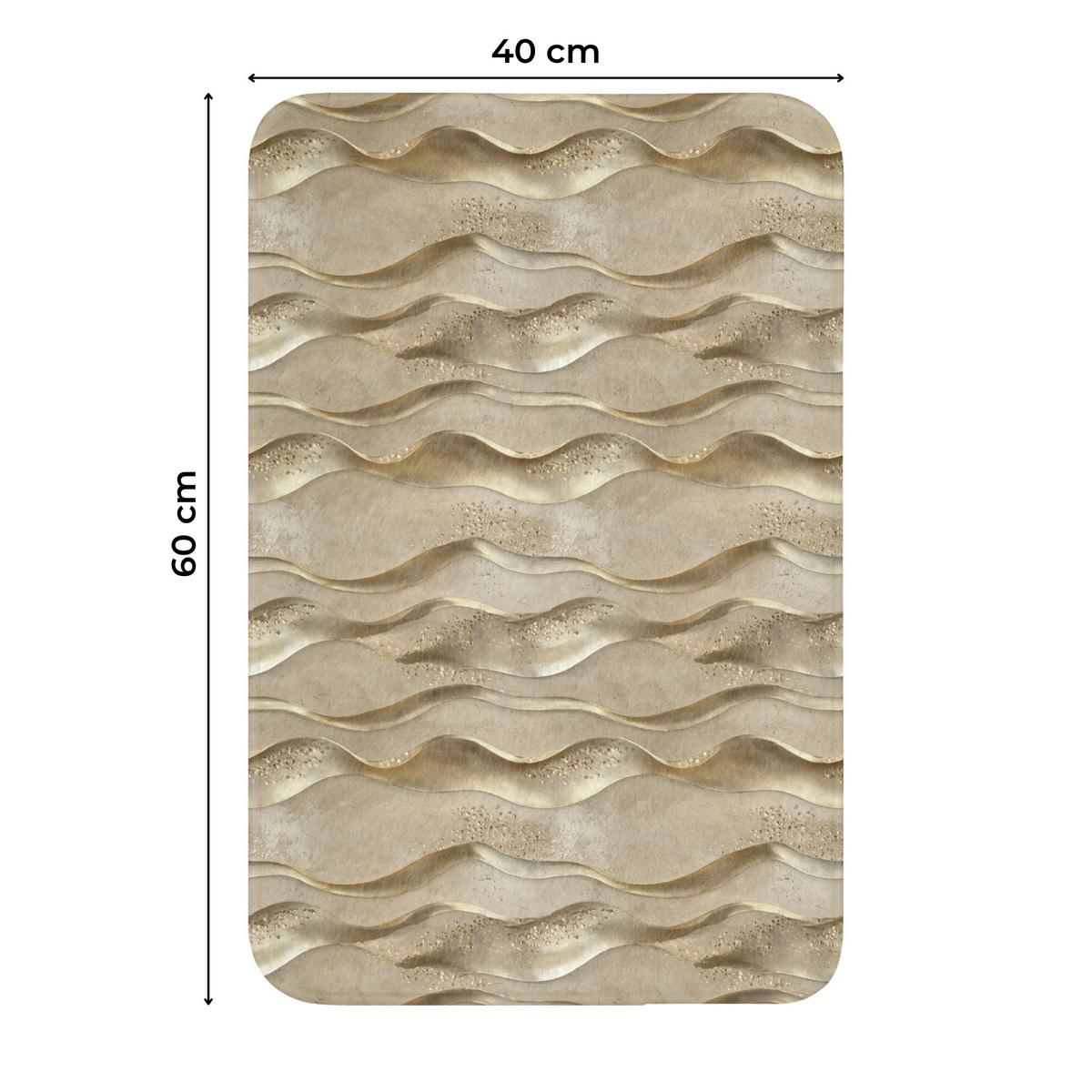 WC-VORLEGER Wellen - Muster - Gold WC Teppich 40x60 cm - Messingfarben, Textil (40/1cm) - OnlyWow