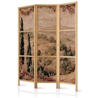 PARAVENT Japanischer 3-tlg 135x172 cm Retro Landschaft - Multicolor, Holz/Textil (135/172/3cm) - Muralo