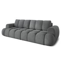 BETTSOFA DAFNE Grau Bucle-Stoff mit Schlaffunktion - Grau, Textil (300/88/113cm) - MASSENO