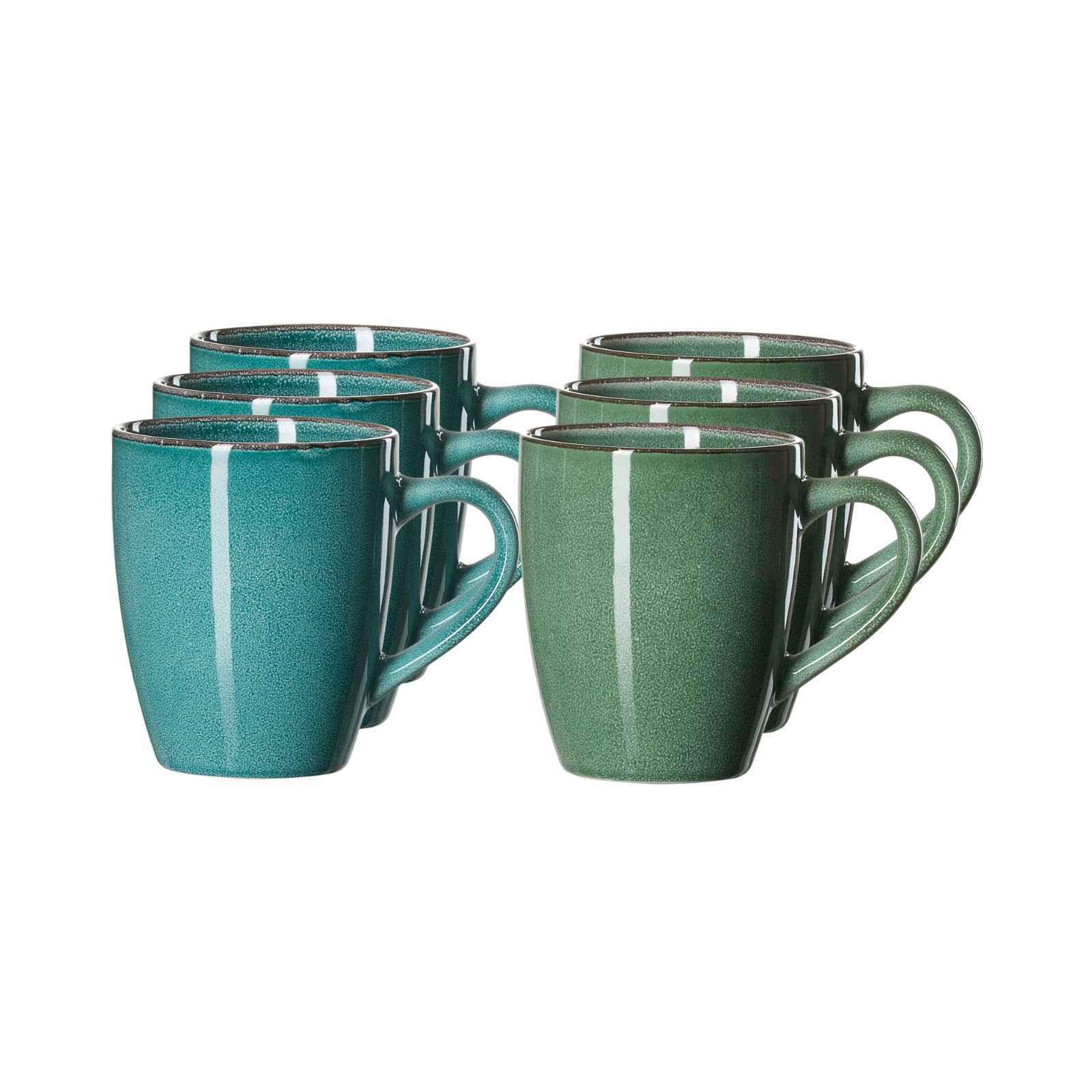HENKELBECHER Amalfi Grün 350 ml 6er Set - Grün, Keramik (0.35L) - Ritzenhoff Breker