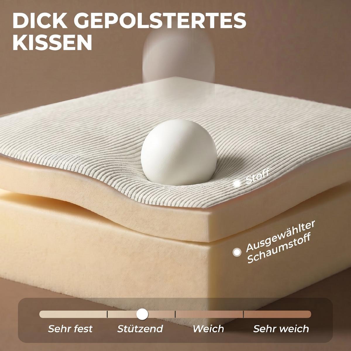 SESSEL Polyester Cremeweiß - Creme/Schwarz, Holzwerkstoff/Kunststoff (69/78/85.5cm) - HOMCOM