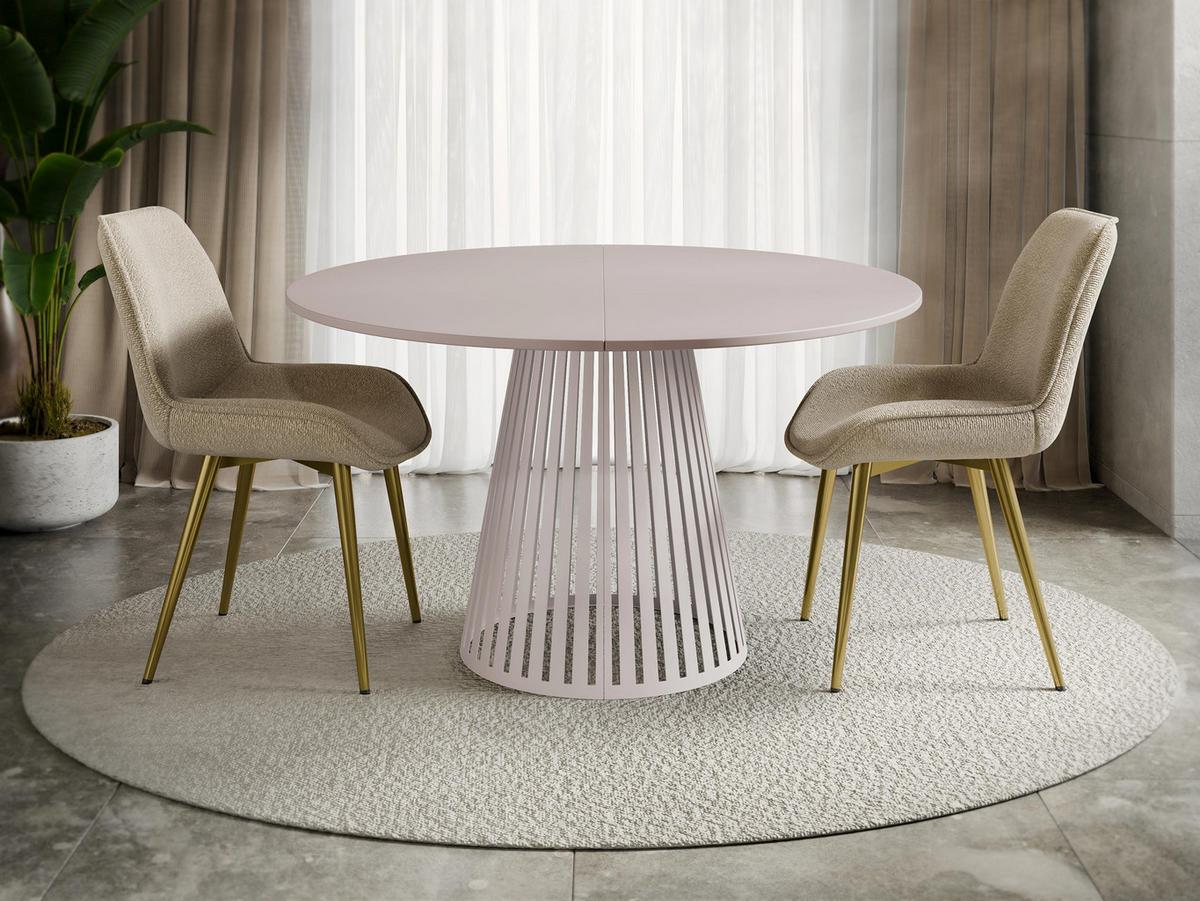 ESSTISCH ausziehbar Cone Cashmere 120 - Kaschmir, Holzwerkstoff/Metall (120/120/76cm) - MIRJAN24