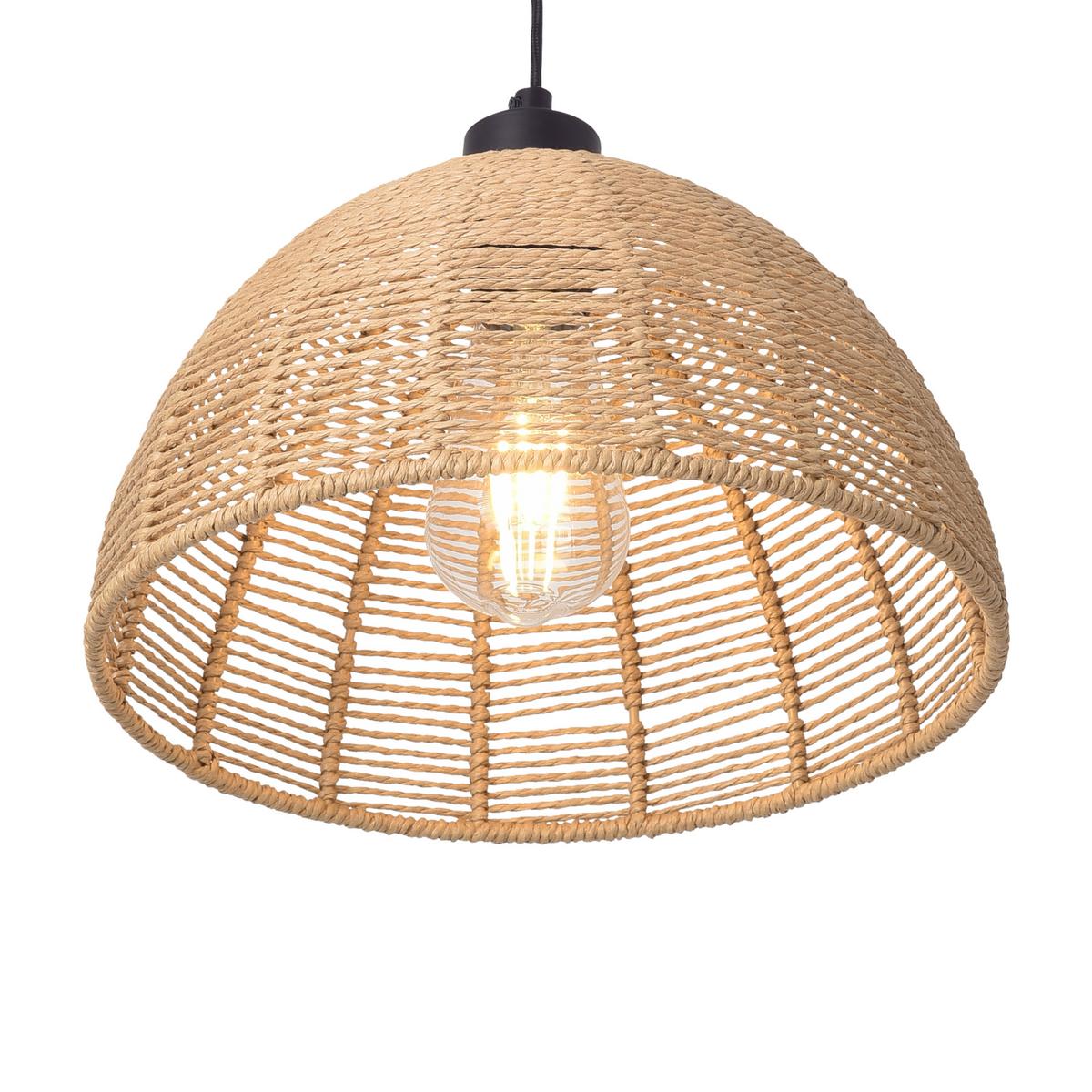 HÄNGELAMPE Romsey - Beige, Naturmaterialien/Metall (28/28/158cm) - lux.pro
