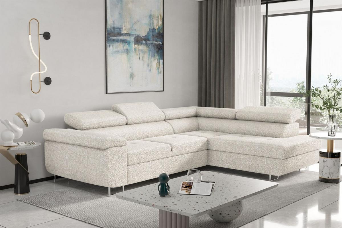 ECKSOFA Jade Mit Schlaffunktion - Beige, Holzwerkstoff/Textil (275/202cm) - Fun Möbel
