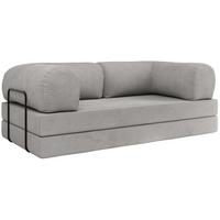 3-SITZER SOFA ORSETTO - Hellgrau Cord - Hellgrau/Schwarz, Textil/Metall (200/70/100cm) - MKS