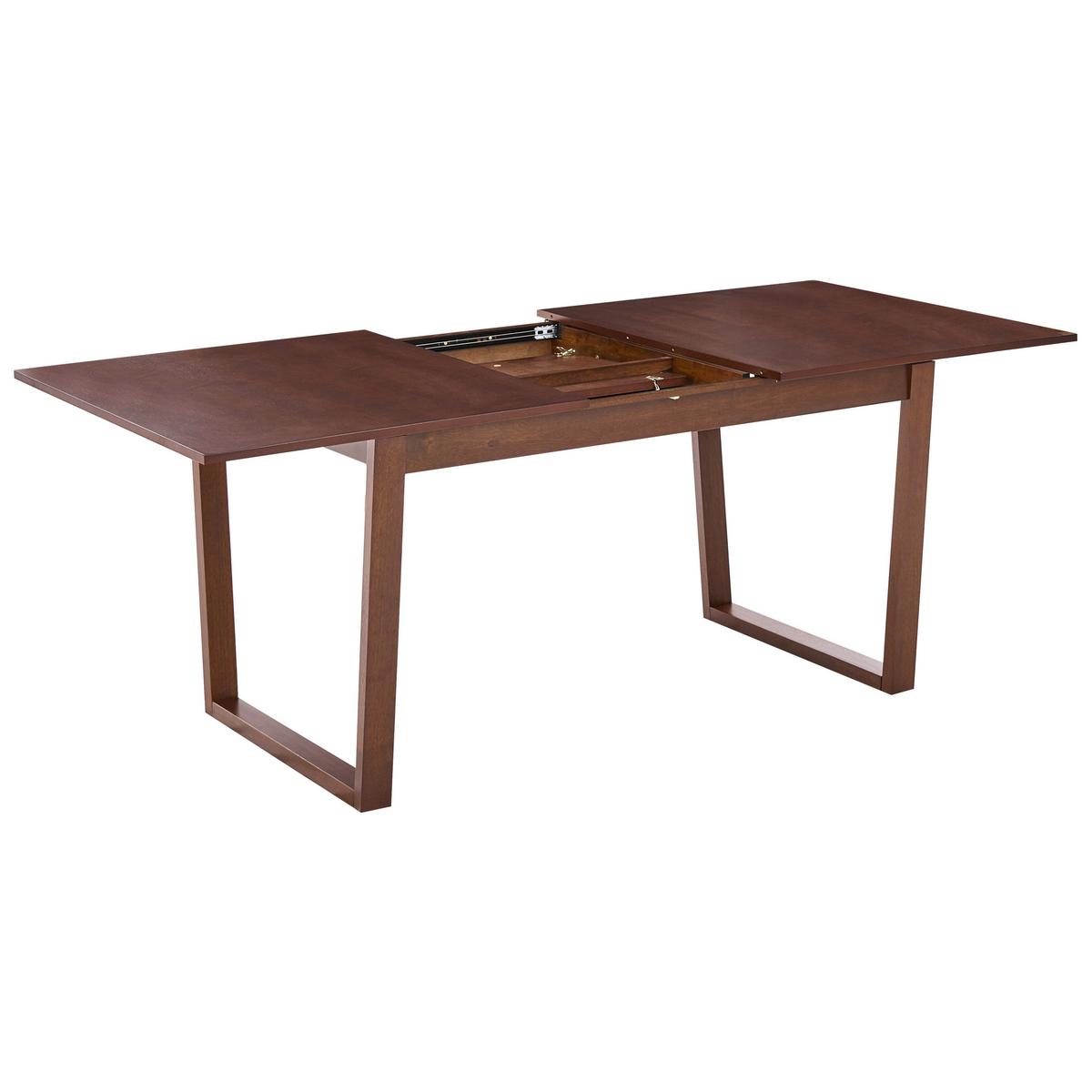 ESSTISCH ausziehbar Dunkle Esche 160-200/95 cm Camden - Dunkelbraun, Holzwerkstoff (160/95/76cm) - Beliani