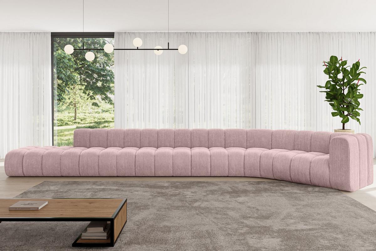 ECKSOFA modulares Sofa Tilmo-L3 - 581x194x70 cm Rosa - Rosa, Holzwerkstoff/Textil (581/194cm) - ALTDECOR