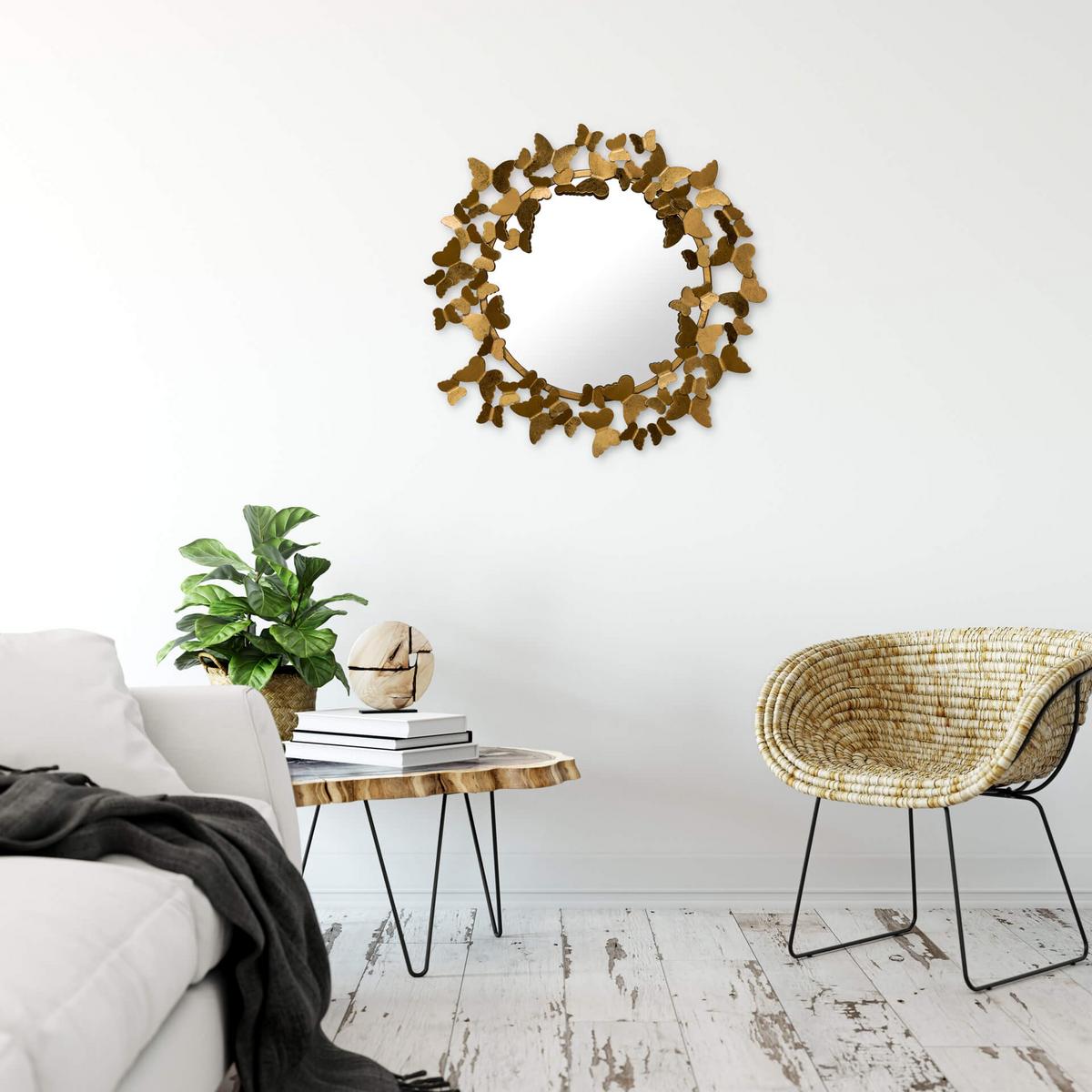 WANDSPIEGEL Gold 63/63 cm - Goldfarben, Metall (5.12/63/4cm) - KUNSTLOFT