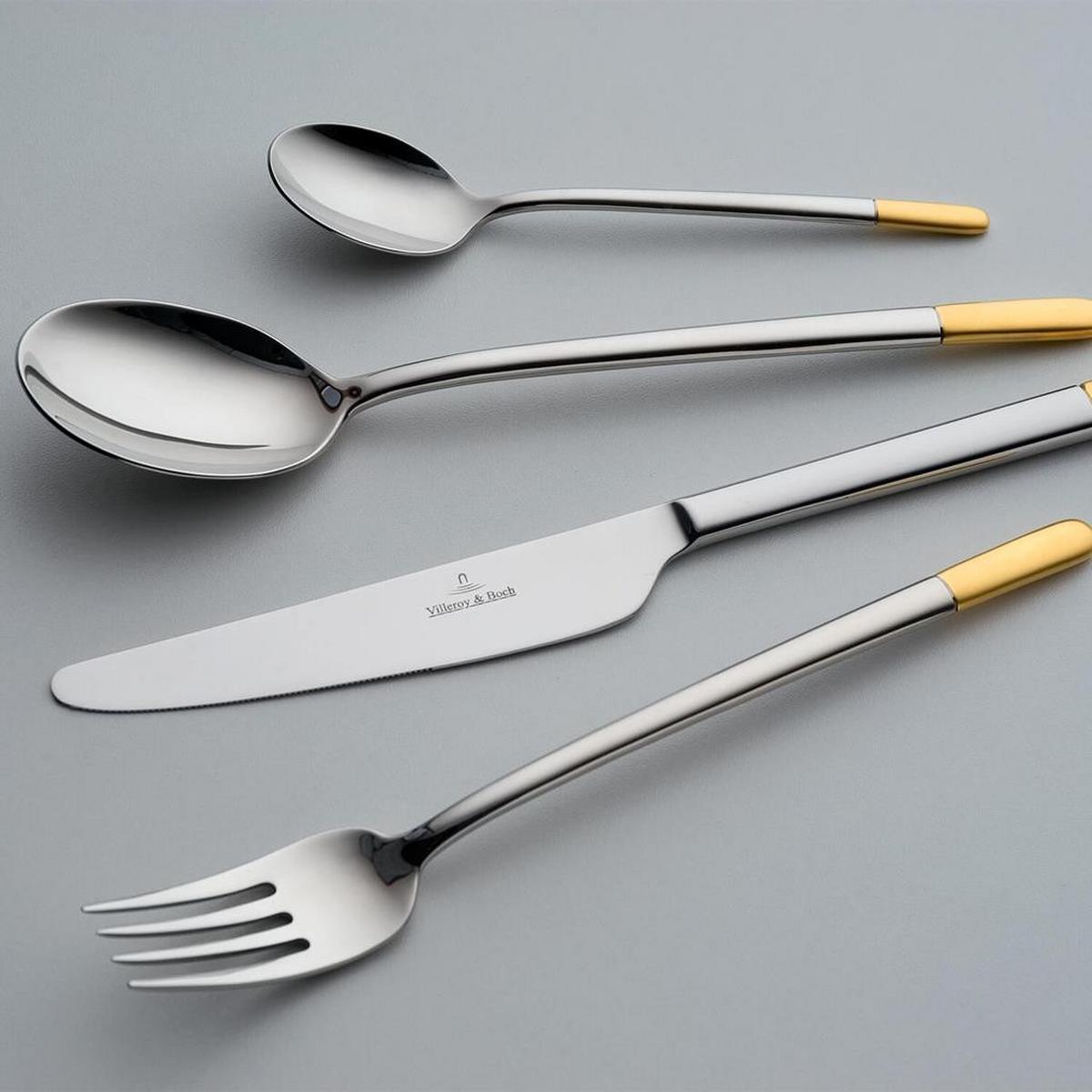 TAFELBESTECK Ella silber-gold 144-tlg. - Silberfarben/Goldfarben, Metall - Villeroy & Boch