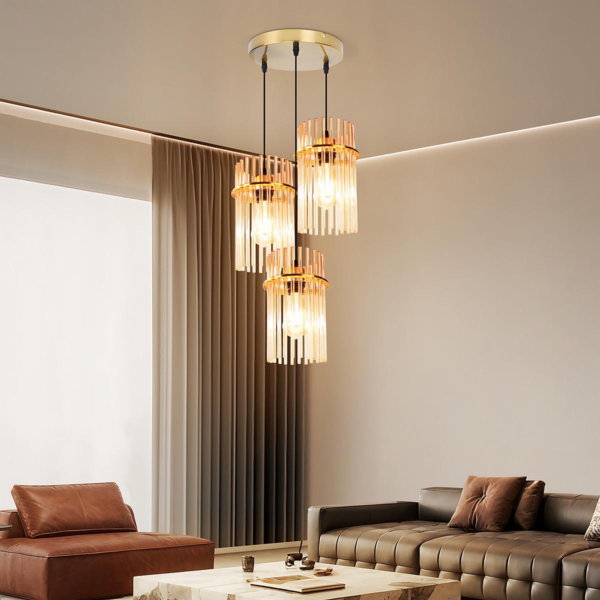 PENDELLEUCHTE Sage 25/25/150 cm - Goldfarben, Glas (25/25/150cm) - ZMH
