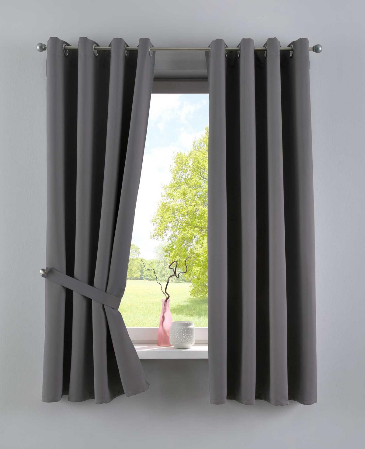 VORHANG »NEW YORK« HxB 245x140 cm Dunkelgrau - Dunkelgrau, Textil (140/245cm) - Gardinenbox