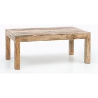 COUCHTISCH aus recyceltem Mango-Holz im Shabby-Chic Stil mit großer Tischplatte, Beige 110x60x47 cm - Beige, Holz (60/110/47cm) - KADIMA DESIGN