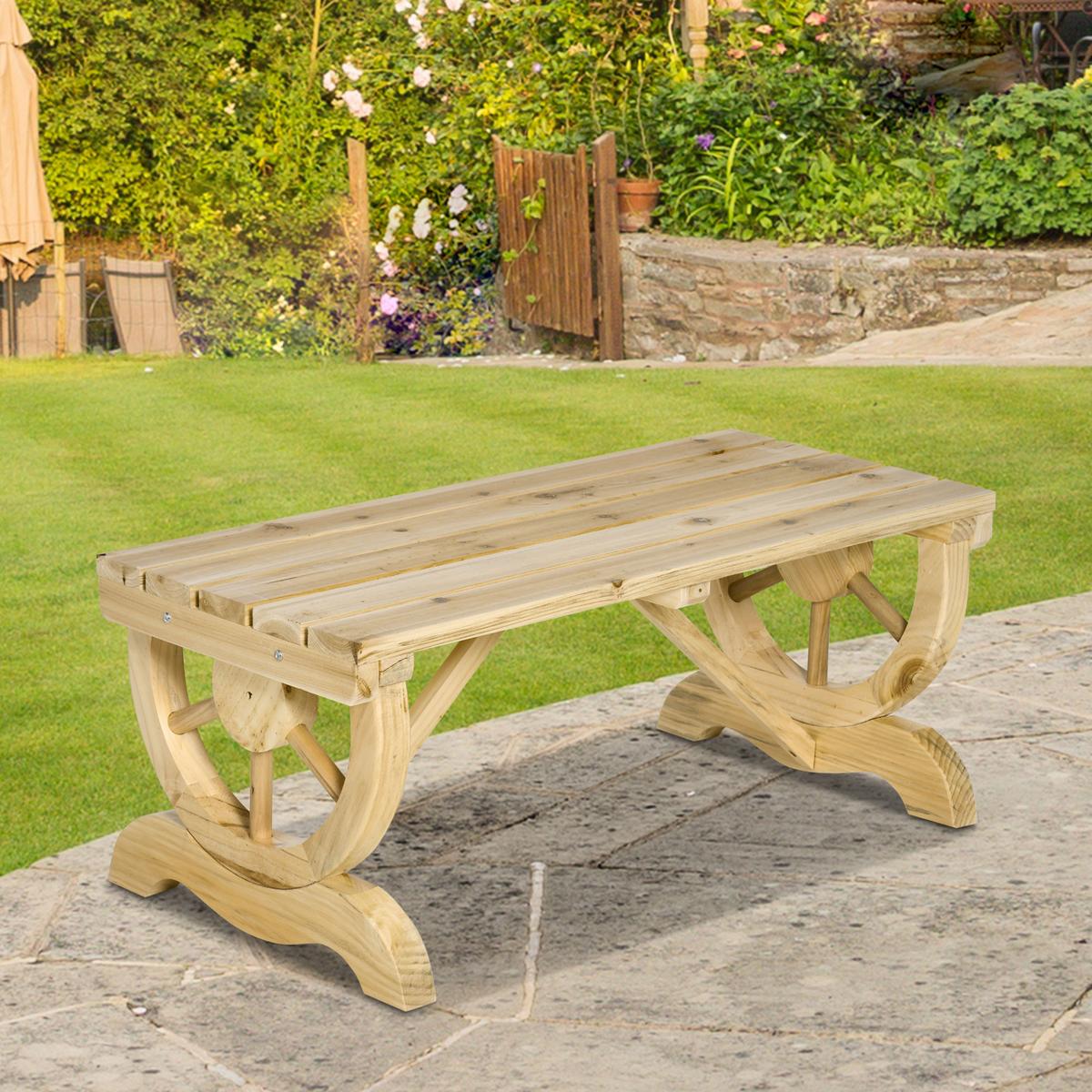 GARTENBANK, Wetterfest, Sitzbank, Gartenmöbel, Rustikale Bank, Holz, Natur - Fichtefarben, Holz (50/39.5/98cm) - Outsunny