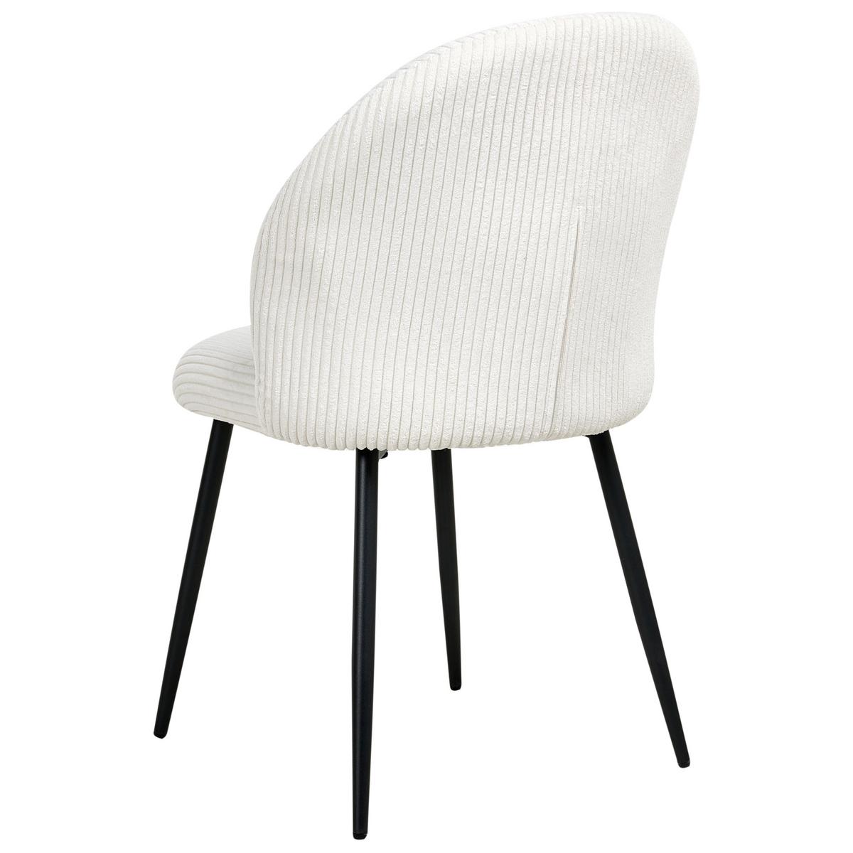 ESSZIMMERSTUHL 2er-Set Cremeweiß Eloy - Schwarz/Weiß, Textil (52/86/43cm) - Beliani