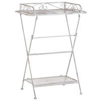 GARTENTISCH Metall Weiß Ancud - Weiß, Metall (35/53/73cm) - Beliani